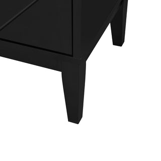Sunvega 4-Door Sideboard Storage Cabinet with Gold Handles and Adjustable Shelf