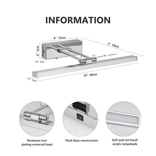 Sunvega Rechargeable Dimmable LED Picture Light with Remote and Timer for Wall Art