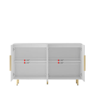 Sunvega Modern Fluted Sideboard with Adjustable Shelves for Living Room Storage