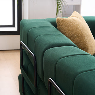 Sunvega High Quality Corduroy Folding Sofa Bed with 2 Pillows and Foam Spring Mattress
