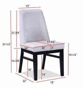 Sunvega Modern Upholstered Side Chairs with Light Gray Textured Fabric and Black Finish
