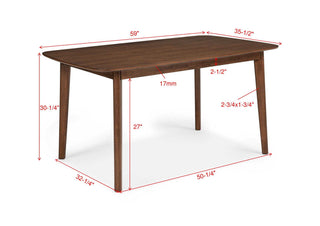 Sunvega Mid-century Modern Rectangular Dining Table with Warm Wood Finish