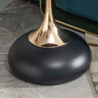 Sunvega Gold Finish Metal Small Round Side Table for Living Room or Bedroom