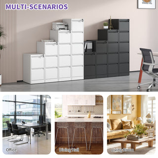 Sunvega 4 Drawer Metal Vertical File Cabinet with Lock for A4 Legal Letter Size