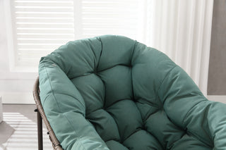Sunvega Oversized Outdoor Rattan Rocking Chair with Padded Cushion and Steel Frame