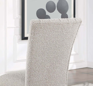 Sunvega Light Gray Flannelette Dining Chairs with Nailhead Trim and Black Wood Legs