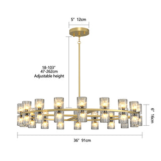 Sunvega Luxury Double Crystal Ring LED Chandelier Lighting for Modern Dining Room
