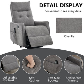 Sunvega Single Motor Power Lift Recliner Chair with Massage and Heat for Elderly