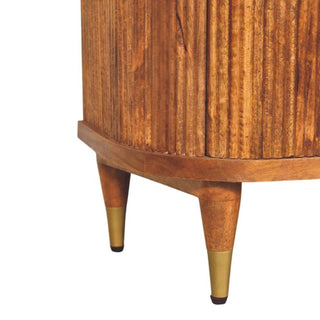 Sunvega Solid Wood Emerson Ribbed 3-Drawer Chest with Antique Brass Handles