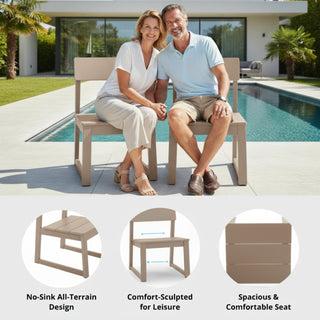Sunvega Modernist HDPE Outdoor Garden Armchairs with Backrest in Your Choice of Color