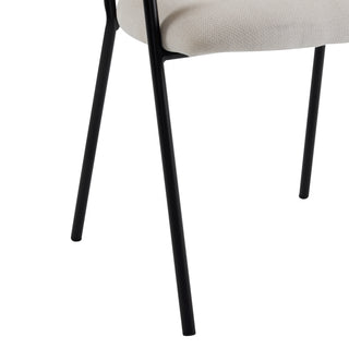 Sunvega Modern Upholstered Arm Dining Chair with Soft Seat and Metal Legs Set of 2