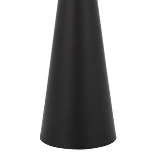 Sunvega Black Metal Side Table with Hourglass Base for Living Room