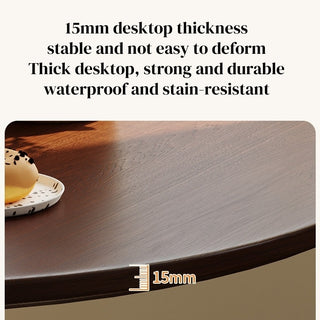Sunvega Modern Round Dining Table with MDF Top and Sturdy Steel Base for Kitchen