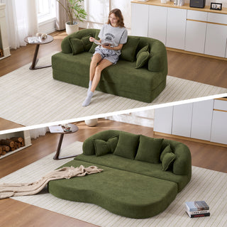 Sunvega 70 Inch Foldable Sofa Bed with 4 Pillows for Living Room Apartment
