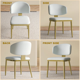 Sunvega Modern PU Leather Dining Chairs Set of 2 with Metal Frame for Kitchen Dining Room