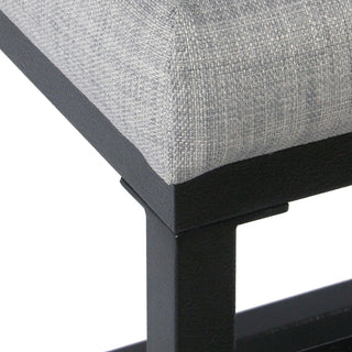 Sunvega Open Back Metal Counter Stool with Gray Fabric Padded Seat