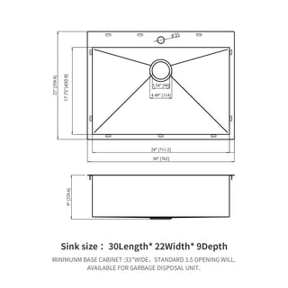 Sunvega 16 Gauge Stainless Steel Topmount Kitchen Sink Basin with Sound Proof Coating