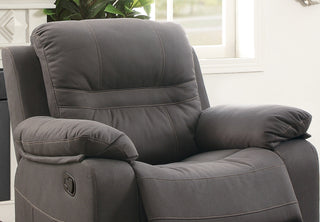 Sunvega Contemporary Slate Blue Breathable Leatherette Motion Recliner Chair with Extra Padding