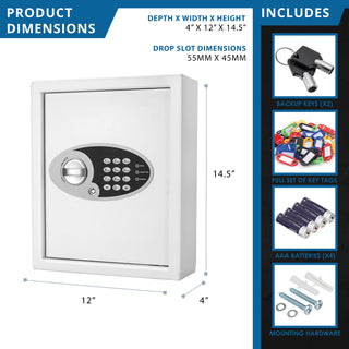 Sunvega Digital Keypad Wall Safe Cabinet for 48 Keys with Pry-Resistant Deadbolts