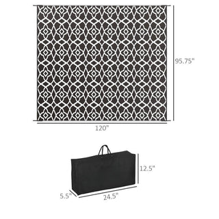 Sunvega Reversible Outdoor Rug with Protective Coating and Strap Stakes for Patio