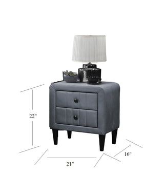 Sunvega Modern Velvet Nightstand with 2 Drawers and Sleek Tempered Legs