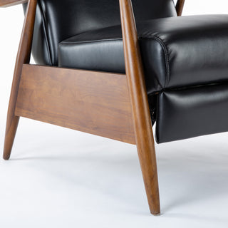 Sunvega Modern Chestnut Brown Wood Arm Push Back Recliner in Caramel