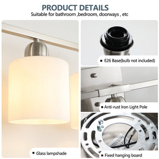 Sunvega Gold Vanity Light Fixture with Milky White Glass Shade for Mirror Bathroom
