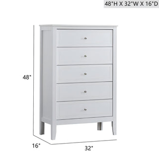 Sunvega Fully Assembled 6 Drawer Dresser with French Dovetail Wood Veneer Finish