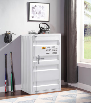 Sunvega Gunmetal 1-Door Chest with Container Lock and Metal Shelves