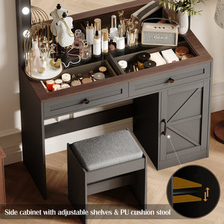 Sunvega Makeup Vanity Table with Large Mirror and 11 Brightness Adjustable LED Lights