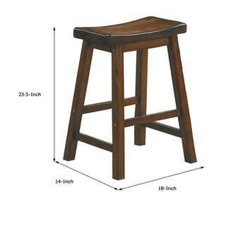 Sunvega Counter Height Stool Set Of 2 with Curved Saddle Seat and Foot Rails