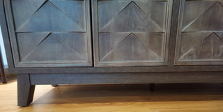 Sunvega Modern Sideboard Cabinet with 4 Diamond Relief Doors for Living Dining Room