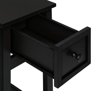 Sunvega Narrow Space Saving Accent Table with Storage Drawer and Shelf