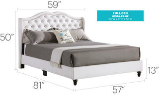 Sunvega White Upholstered Full Bed with Transitional Design for Bedroom