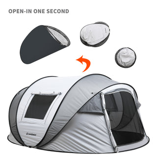 Sunvega 4-6 Persons White and Gray Pop-Up Boat Tent with Quick Setup