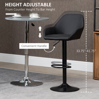 Sunvega Adjustable Swivel Bar Stools with Back and Footrest for Kitchen Counter Dining Room Set of 2 Black