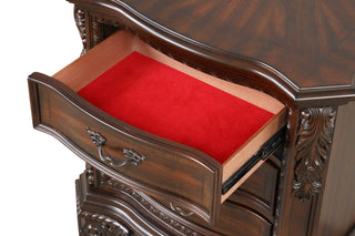 Sunvega Traditional Style 3-Drawer Wood Night Stand With Metal Pulls For Bedroom