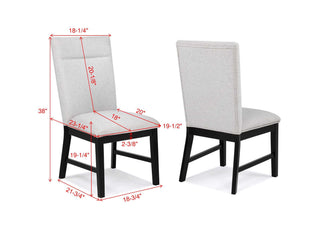 Sunvega 2pc Light Gray Upholstered Chairs with Soft Neutral Tone and Dark Finish Legs