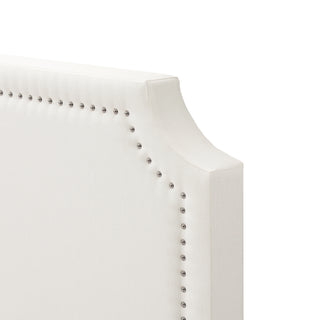 Sunvega Upholstered Platform Bed with Padded Headboard and Nailhead Trim Accents
