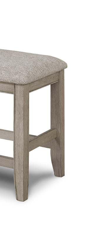 Sunvega Farmhouse Style Upholstered Cushion Seat Counter Height Bench with Footrest