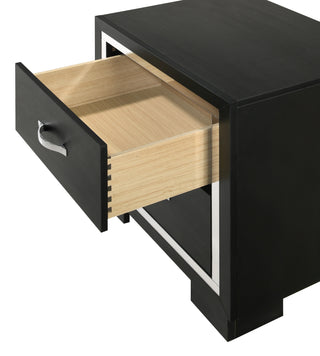 Sunvega Modern Luxury Nightstand with Sleek Metal Handles and Two Storage Drawers