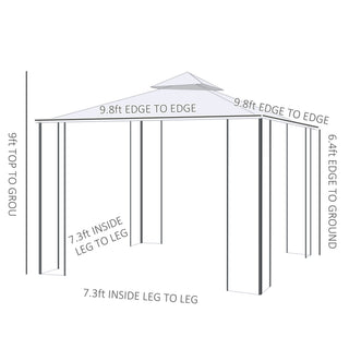 Sunvega Decorative Outdoor Gazebo with Double Canopy and Corner Shelves