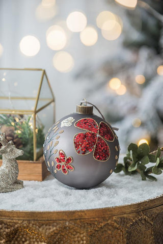 Sunvega Glass Glitter Painted Christmas Ball Ornaments Set of 12 for Holiday Decor