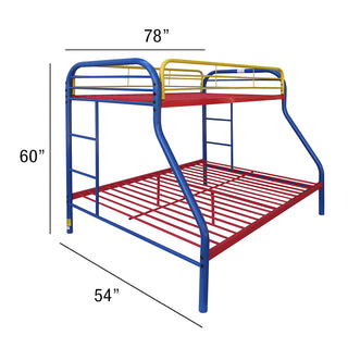 Sunvega Twin/Full Metal Bunk Bed with Slat System and Guardrail
