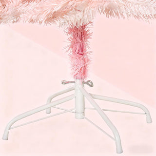 Sunvega Pencil Artificial Xmas Tree with Faux Snow Flocked Full Branch Tips Flame-retardant