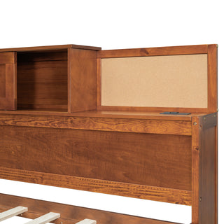 Sunvega Twin Size Wooden Daybed with 3 Storage Drawers and USB Ports