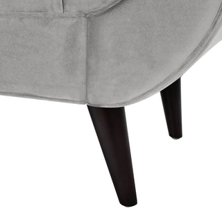 Sunvega Alma Tufted Purple Velvet Flared Arm Entryway Bench with Bolster Pillows