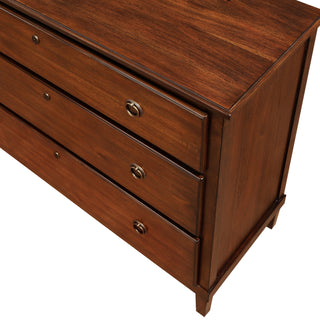 Sunvega Brown 3-Drawer Dresser with Antique Bronze Ring Hardware and Veneer