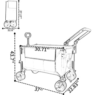 Sunvega Multi-Functional Push-Pull Folding Wagon Cart with 360° All-Terrain Wheels