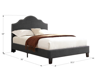 Sunvega Full Upholstered Bed in Charcoal Gray with Transitional Style for Bedroom